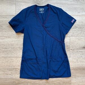 Cherokee Women's Navy Scrub Top XS